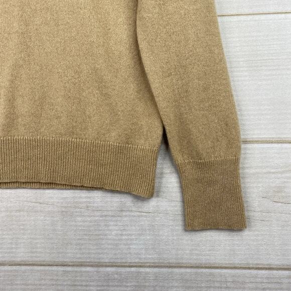 Halogen Sweater XL Tan Cashmere Crew Neck Pullover Soft Knit Boat Neck Classic - Picture 2 of 7
